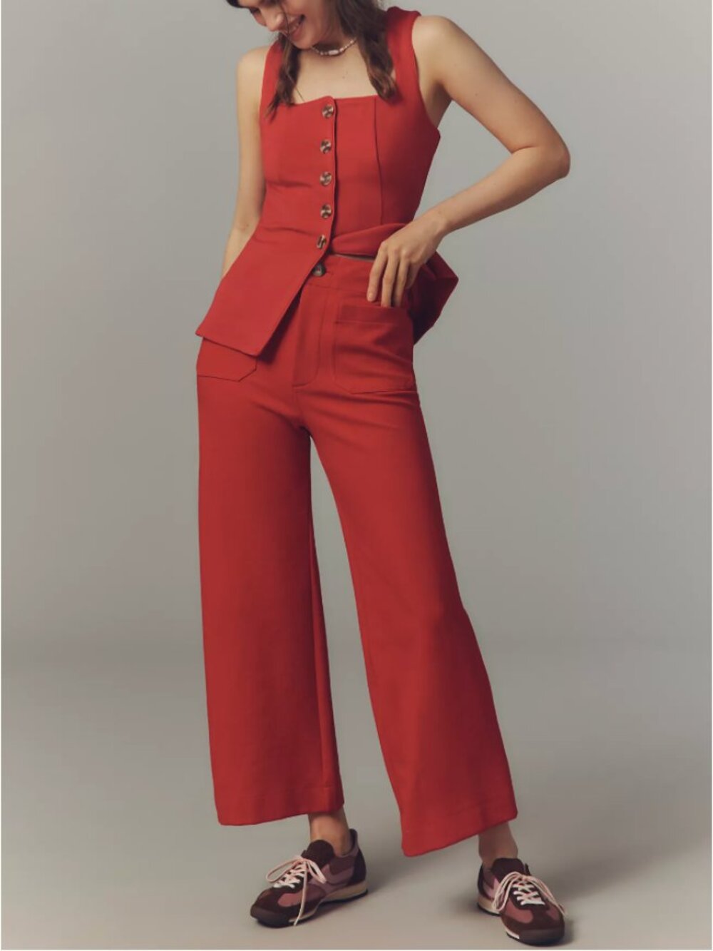 Anthropologie NWT The Colette Knit Crop Wide-Leg Pants by Maeve